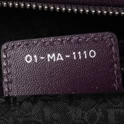 Pre Owned Dior Purple Cannage Leather Large Lady Dior Tote