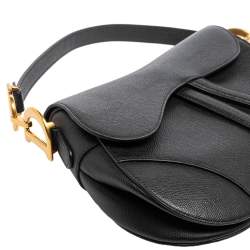 Pre Owned Dior Black Leather Saddle Shoulder Bag
