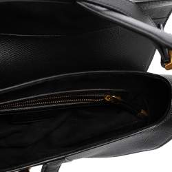 Pre Owned Dior Black Leather Saddle Shoulder Bag
