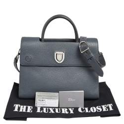 Pre Owned Dior Grey Leather Medium Diorever Tote