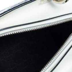 مملوكة مسبقًا حقيبة يد ديور ليدي ديور جاك بيرسون أرت متوسطة  جلد أسود/ أبيض