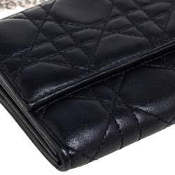 مملوكة مسبقًا Dior Black Cannage Leather Lady Dior Wallet on Chain