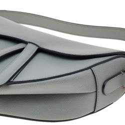 Pre Owned Dior Grey Leather Saddle Shoulder Bag