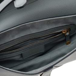 Pre Owned Dior Grey Leather Saddle Shoulder Bag
