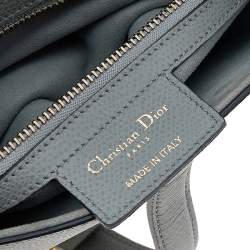 Pre Owned Dior Grey Leather Saddle Shoulder Bag