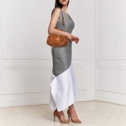 Pre Owned Dior Brown Cannage Leather Drawstring Shoulder Bag