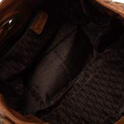 Pre Owned Dior Brown Cannage Leather Drawstring Shoulder Bag