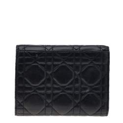 Pre Owned Dior Black Cannage Leather Miss Dior Wallet