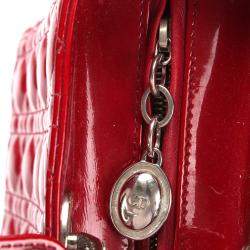 مملوكة مسبقًا Dior Red Patent Leather Large Lady Dior Tote Bag