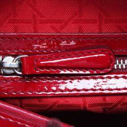 مملوكة مسبقًا Dior Red Patent Leather Large Lady Dior Tote Bag