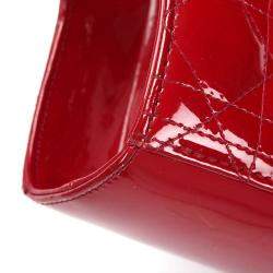 مملوكة مسبقًا Dior Red Patent Leather Large Lady Dior Tote Bag