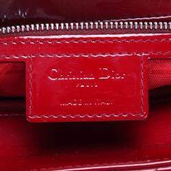 مملوكة مسبقًا Dior Red Patent Leather Large Lady Dior Tote Bag