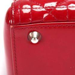 مملوكة مسبقًا Dior Red Patent Leather Large Lady Dior Tote Bag