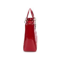 مملوكة مسبقًا Dior Red Patent Leather Large Lady Dior Tote Bag
