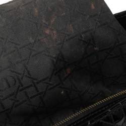 Pre Owned Dior Black Cannage Patent Leather Large Lady Dior Tote