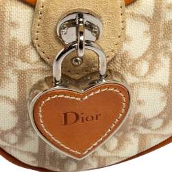 مملوكة مسبقًا حقيبة ديور رومانتيك دوفيل جلد وكانفاس مقوى تروتر بيج/أبيض