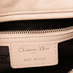 Pre Owned Dior Beige Cannage Leather Medium Lady Dior Tote