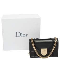 Pre Owned حقيبة كروس ديور ديوراما جلد كاناج أسود صغيرة