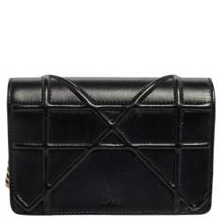 Pre Owned حقيبة كروس ديور ديوراما جلد كاناج أسود صغيرة