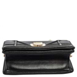 Pre Owned حقيبة كروس ديور ديوراما جلد كاناج أسود صغيرة