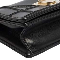 Pre Owned حقيبة كروس ديور ديوراما جلد كاناج أسود صغيرة