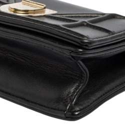 Pre Owned حقيبة كروس ديور ديوراما جلد كاناج أسود صغيرة