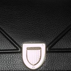 Pre Owned حقيبة كتف ديور ديوراما جلد أسود متوسطة بقلاب