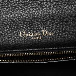 Pre Owned حقيبة كتف ديور ديوراما جلد أسود متوسطة بقلاب