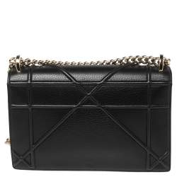 Pre Owned حقيبة كتف ديور ديوراما جلد أسود متوسطة بقلاب