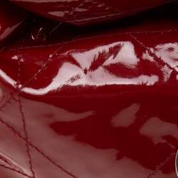 Pre Owned Dior Red Cannage Patent Leather Le Trente Hobo