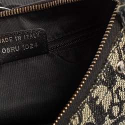 Pre Owned Dior Black Oblique Canvas Trotter Saddle Bag