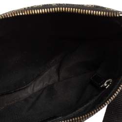 Pre Owned Dior Black Oblique Canvas Trotter Saddle Bag