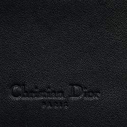 Pre Owned Christian Dior Black Leather Vintage Gaucho Saddle Wallet