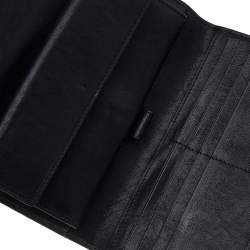 Pre Owned Christian Dior Black Leather Vintage Gaucho Saddle Wallet