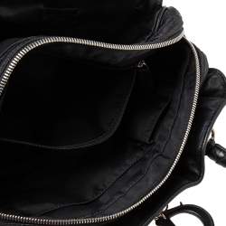 Pre Owned Dior Black Cannage Quilted Nylon and Leather Charming Satchel