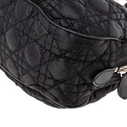 Pre Owned Dior Black Cannage Quilted Nylon and Leather Charming Satchel
