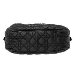 Pre Owned Dior Black Cannage Quilted Nylon and Leather Charming Satchel