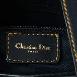 Pre Owned Dior Blue Oblique Denim Saddle Bag
