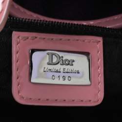 Pre Owned Dior Purple/Pink Floral Embroidered Fabric and Patent Leather Limited Edition Saddle Bag