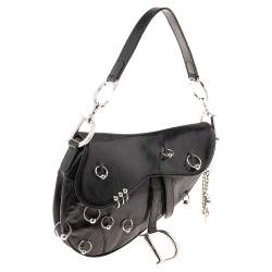 Pre Owned Dior Black Leather Saddle Piercing Bag