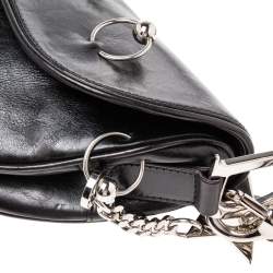 Pre Owned Dior Black Leather Saddle Piercing Bag