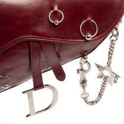 Pre Owned Dior Red Leather Saddle Piercing Bag