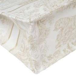 مملوكة مسبقًا Dior White/Gold Toile de Jouy Canvas Small Book Tote