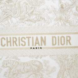 مملوكة مسبقًا Dior White/Gold Toile de Jouy Canvas Small Book Tote