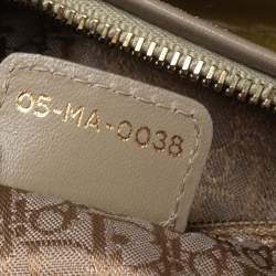 Pre Owned Dior Avocado Green Cannage Patent Leather Large Lady Dior Tote