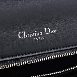 مملوكة مسبقًا Dior Metallic Blue Micro Cannage Patent Leather Small Diorama Shoulder Bag