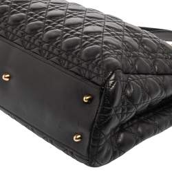 Pre Owned Dior Black Cannage Leather Soft Lady Dior Shopper Tote