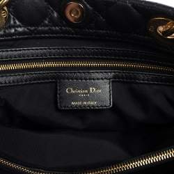 Pre Owned Dior Black Cannage Leather Soft Lady Dior Shopper Tote