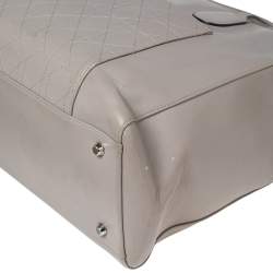 Pre Owned Dior Grey Leather Nappy Diaper Bag