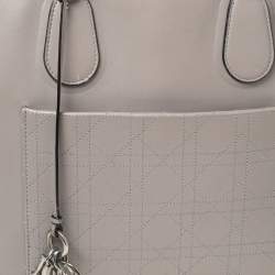 Pre Owned Dior Grey Leather Nappy Diaper Bag